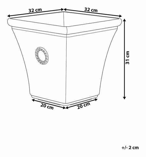 Ghiveci ESTANCIA 31x32x32 cm (ceramică) (alb)