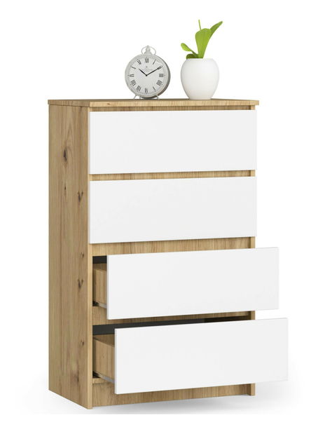 Komód Kaelan (artisan tölgy + fehér)