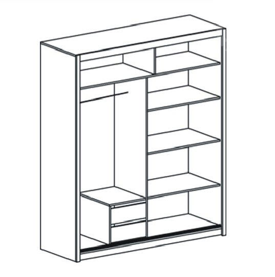 Šatníková skriňa Toronto wenge + zrkadlo MOB-4111