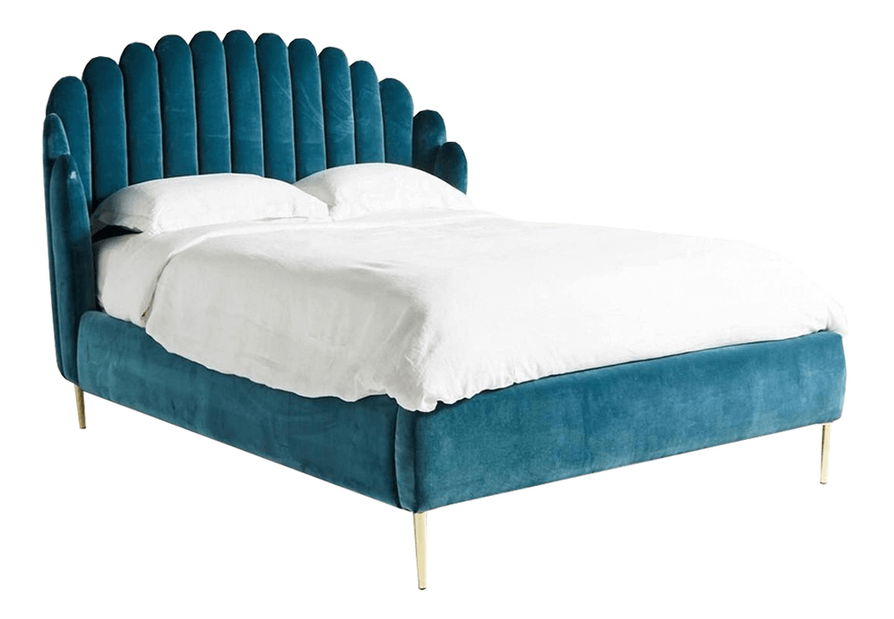 Manželská posteľ 160 cm Krilsa (petrolejová) (s roštom)