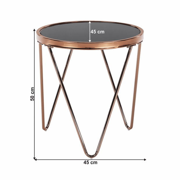Príručný stolík Valerie (ružové zlato + čierna)