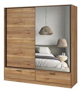 Šatníková skriňa s posuvnými dverami Benson MA62 (dub mauvella) (so zrkadlom)