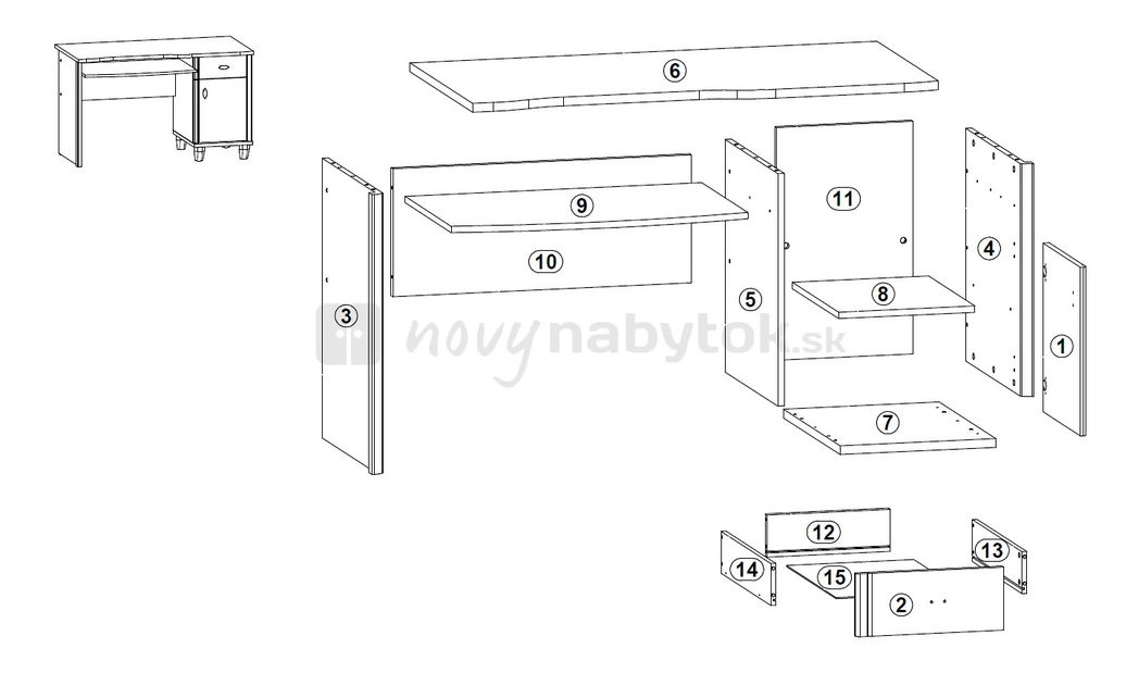PC stolík BRW MALGOSKA D 7/12