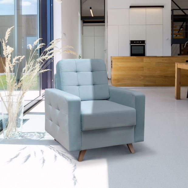 Relaxačné kreslo Merina (mentolová + orech)