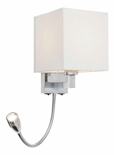 Nástenné svietidlo Larkin 6530 (chrómová + prírodná)