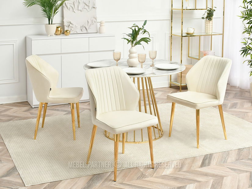 Stolička Greta K (krémová + zlatá)