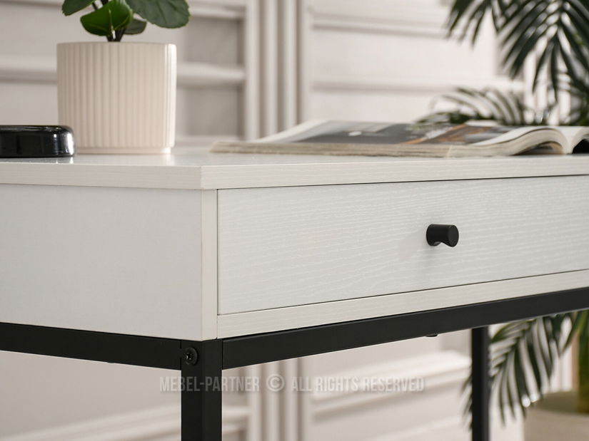 Masă PC Kaplan (lemn alb + negru)