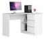 Rohový PC stolík Bodhi (biela) (P)