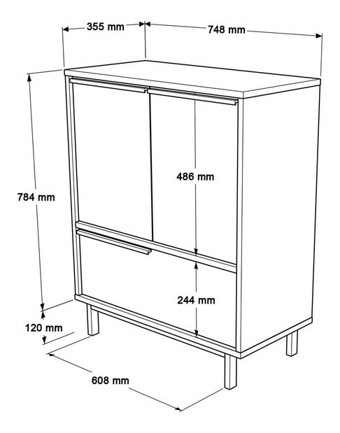 Dulap bucătărie Otto 8 A (nuc + stejar + negru)