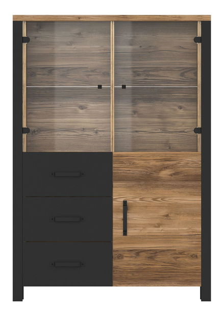Vitrina Oralee Typ 44 (smreka + crna mat)