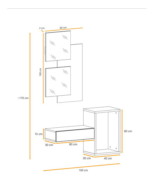 Predsieň Enderly EY1 (dub wotan + čierna)