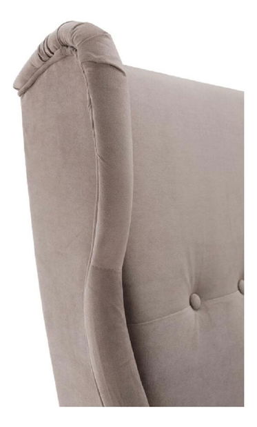 Kreslo ušiak Repetidas (béžovosivá + buk) 