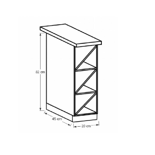 Donji kuhinjski ormarić D20W Provense (bijela)