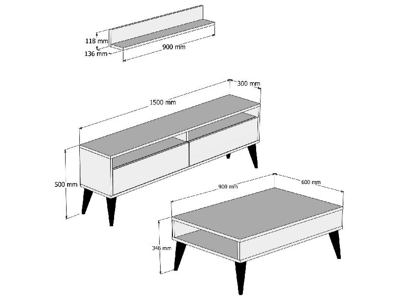 Mobilier living Berta (Alb)