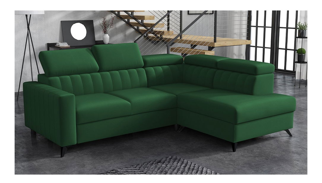 Rohová sedačka Laviosuna 2RRLXP (zelená) (s úl. priestorom) (P)