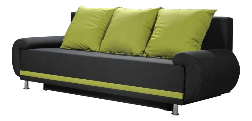 Canapea trei locuri Almonis (negru + verde)