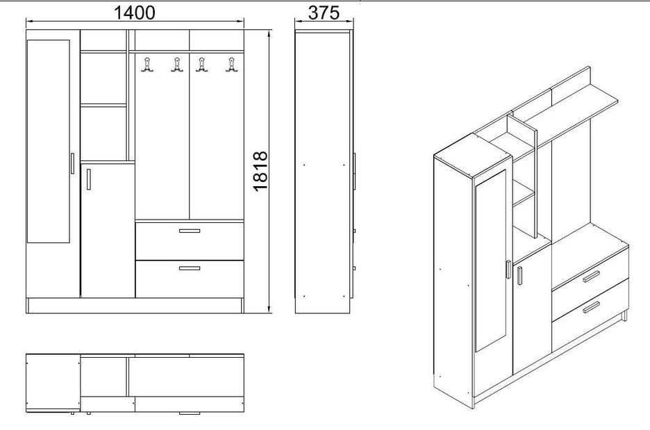 Predsoblje Dede 5 (bijela)