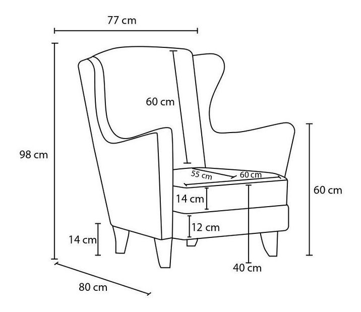 Kreslo ušiak Lusitania 2 (krémová + orech)