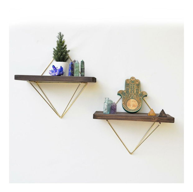 Dekoratívna nástenná polica Duvelo 14 (orech) 