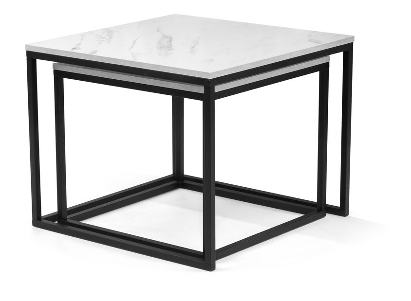 Dohányzóasztal szett 2db. Verona (fehér márvány)