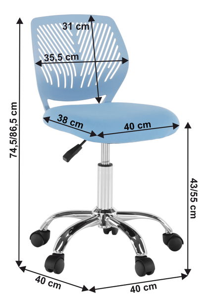 Scaun rotativ pentru copii Svelu (albastru)