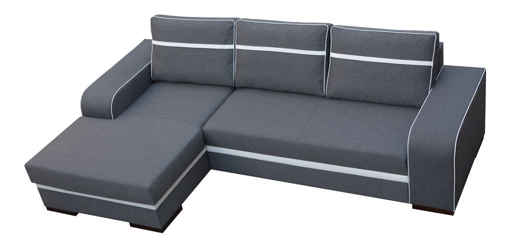 Rohová sedačka Fira (sivá + biela) (L)