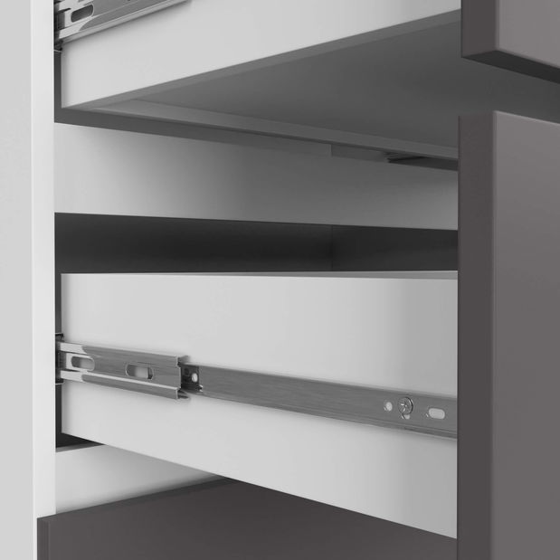 Komoda Keanu V (bijela + sivi grafit)