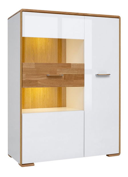 Vitrína BRW Bari REG1W1D/13 (s osvetlením)