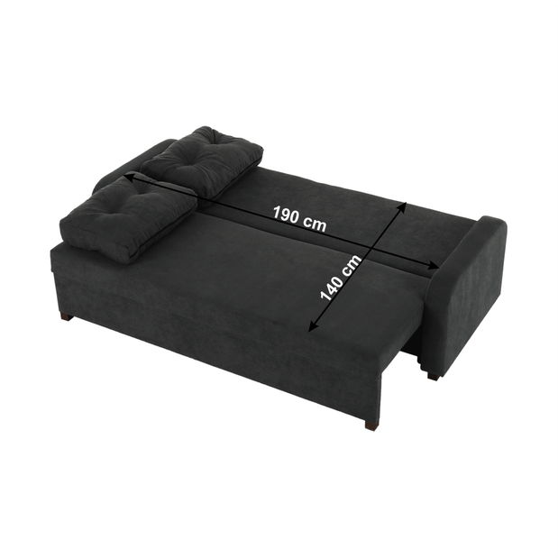 Kauč na razvlačenje Porta (tamno siva)