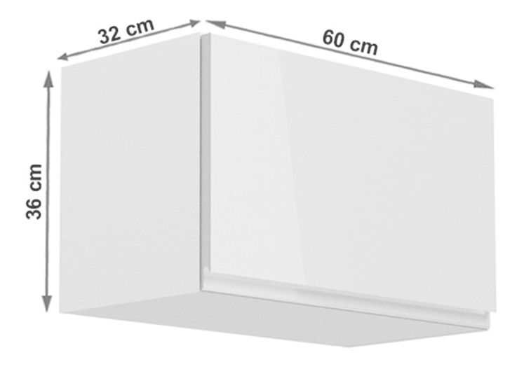 Corp superior de bucătărie G60KN – Tempo Kondela – Aurellia (alb + alb lucios) *resigilat