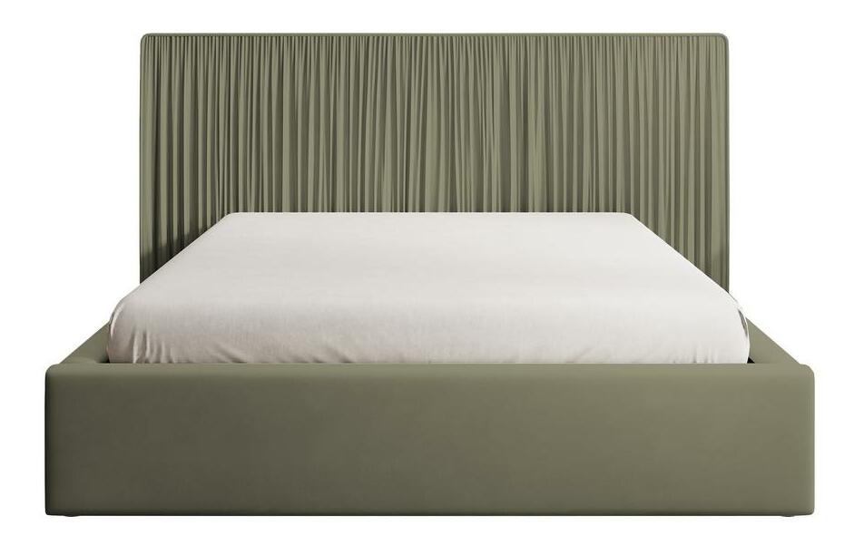 Franciaágy 160 cm Thala 160 (ágyráccsal) (tárolóhellyel) (erdei zöld + fekete)