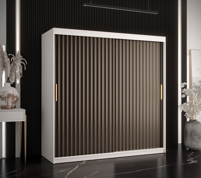 Dulap de haine 150 cm Riana Wa 1 150 (alb + negru)