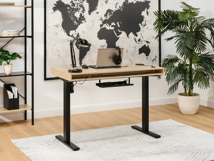 PC asztal Osto 120 (sonoma tölgy + fekete)
