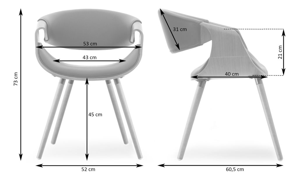 Scaun Bjorn K (alb + nuc) *resigilat