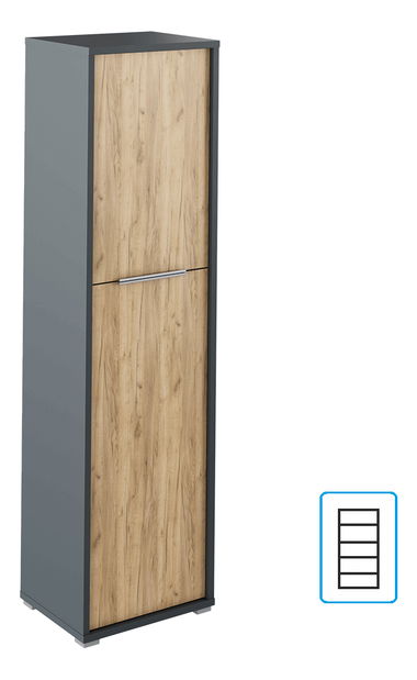 Skriňa Hamila NEW TYP 08 (grafit + dub artisan)