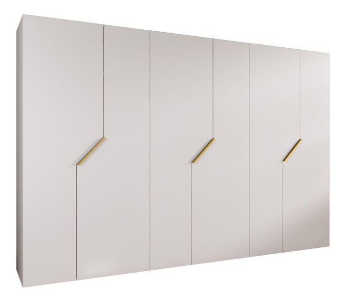 Šatníková skriňa Alaris 1 300 (biela + zlatá)