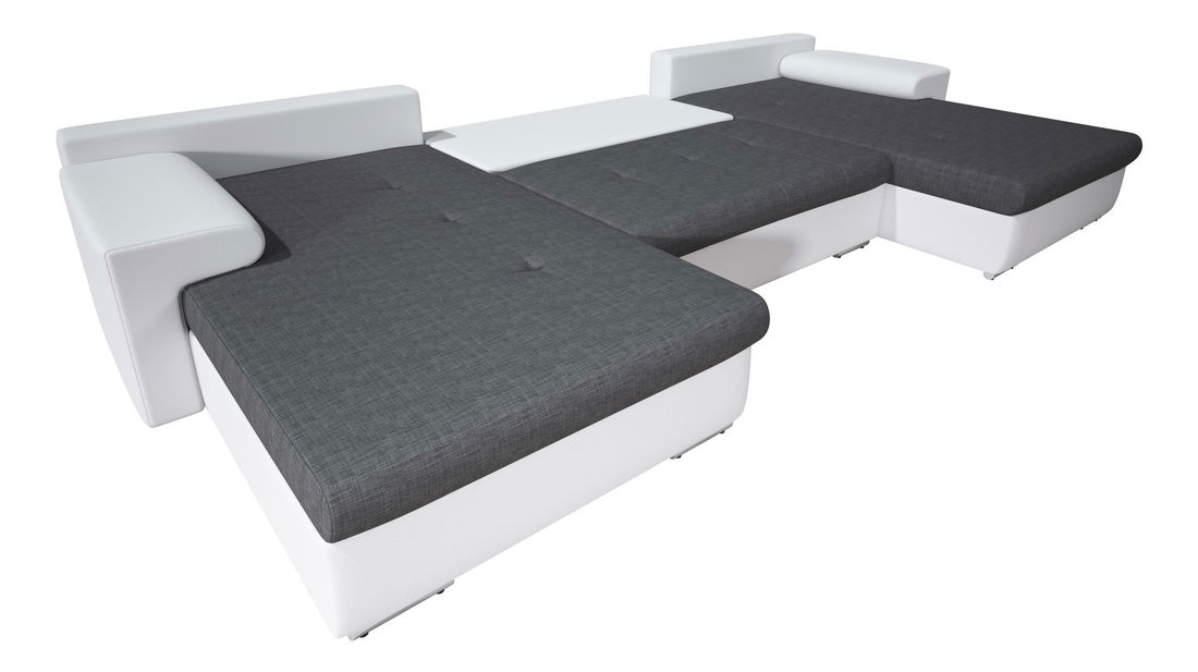 Rohová sedačka U Marlon (oranžová + biela) (L)