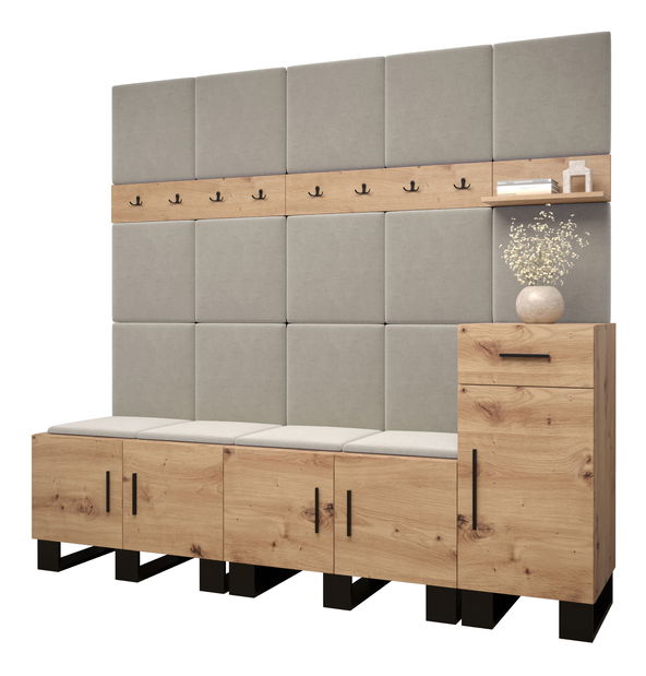 Set za predsoblje Amanda 8 (hrast artisan + bež)