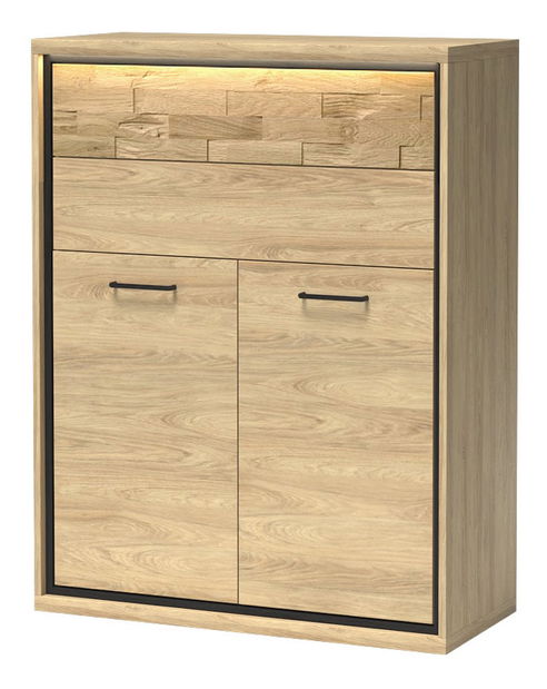 Komoda Milley 06 (s LED osvetlením) (hikora)