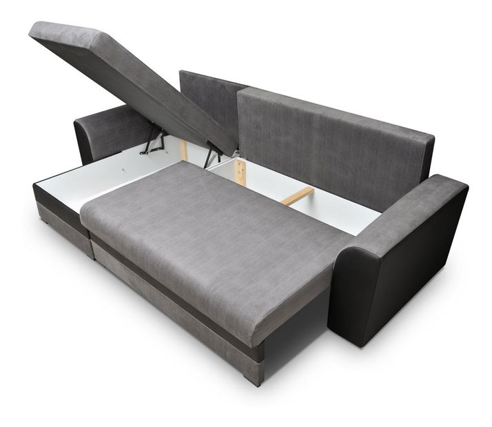 Rohová sedačka Madlyn (hnedá + tmavohnedá) (L)