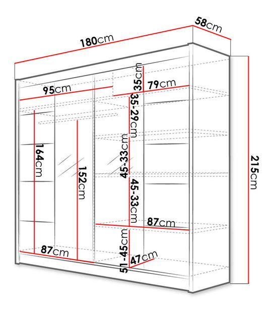 Ormar za garderobu Ramon V (crna)
