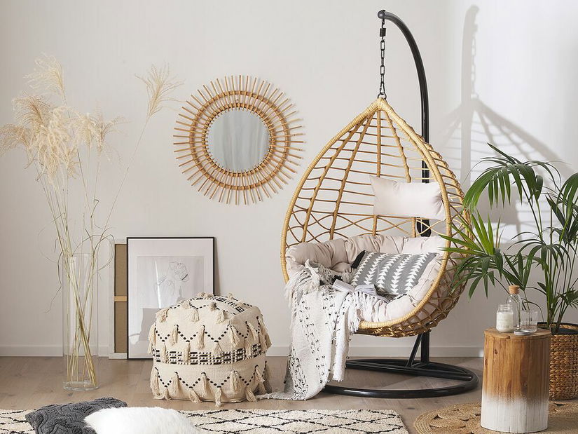 Felakasztható hintafotel állvánnyal ASISA (polirattan) (bézs)