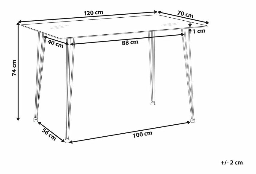 Jedálenský stôl Weston (strieborná) (pre 4 osoby)