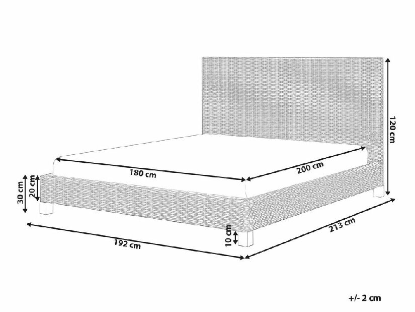 Bračni krevet 180 cm Syrma (prirodna) (s podnicom)