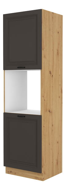 Potravinová kuchynská skrinka na rúru Sheila 60 DP 210 2F (dub artisan + grafit)