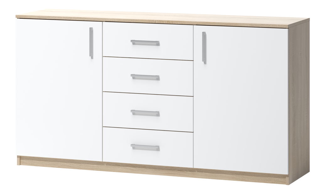 Komód Arte 4 (sonoma tölgy + fehér)