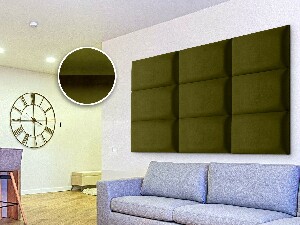 Čalúnený panel Soundless 40x30 cm (khaki)