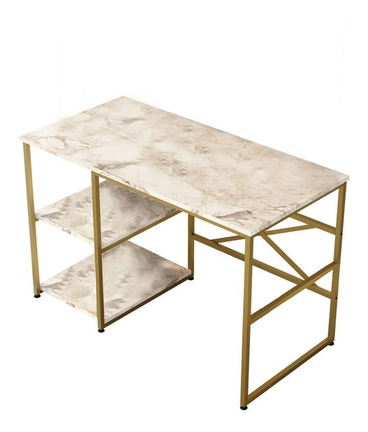 PC asztal Vega 23 (fehér márvány + arany)