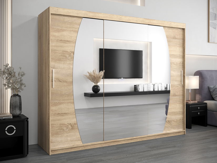 Dulap de haine 250 cm Eclipse (Stejar sonoma + Stejar sonoma)