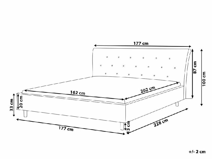 Franciaágy 160 cm SANTORI (ágyráccsal) (szürke)